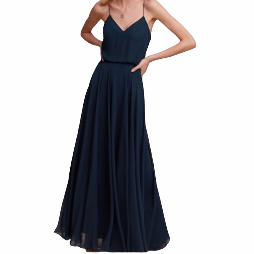 BHLDN Jenny Yoo Inesse Dress in Navy Size 0 EUC